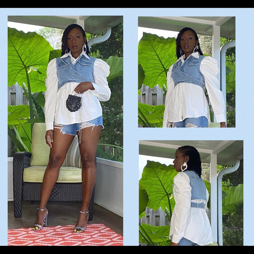Denim Vest Top Set